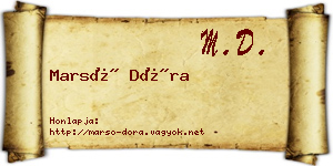 Marsó Dóra névjegykártya